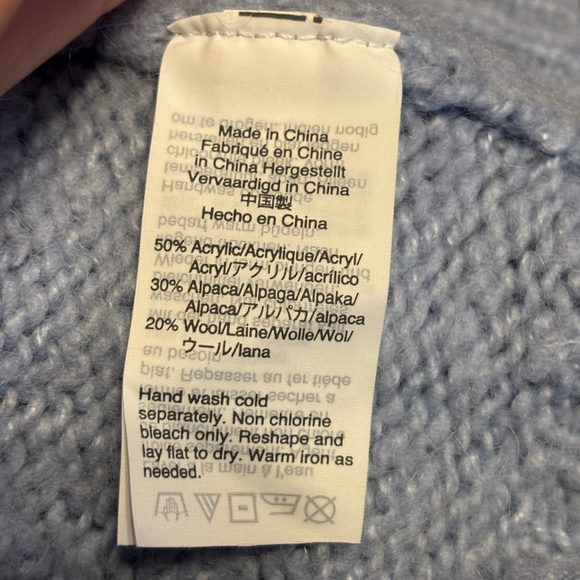 Madewell Alpaca Wool Cable Knit Mock Neck Sweater Gray Women’s Small - Picture 6 of 8